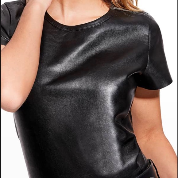 AS by DF Black Recycled Leather Tee